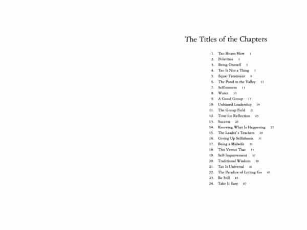 The Tao of Leadership Chapters image