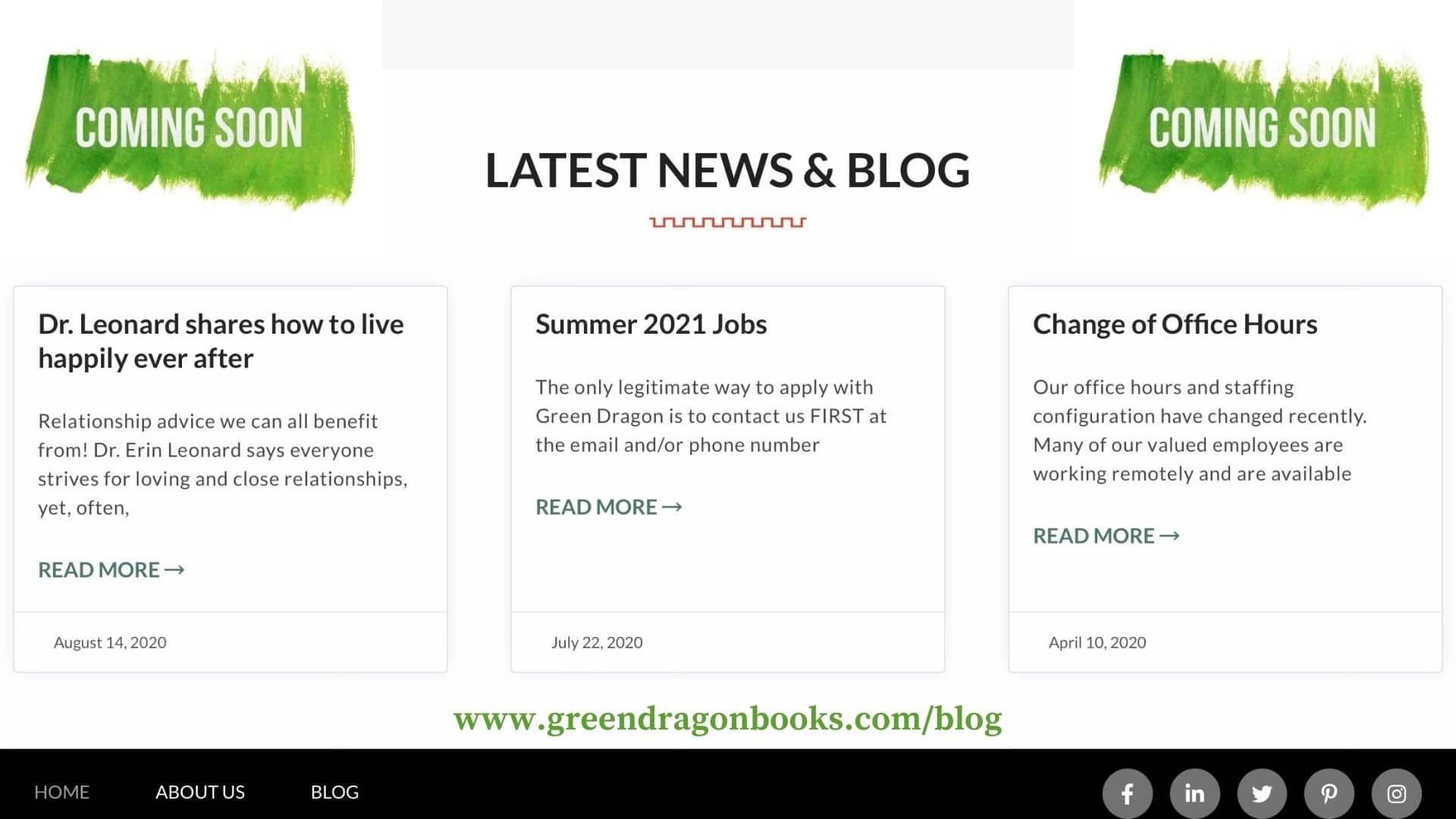 Green Dragon Blog Coming Soon photo